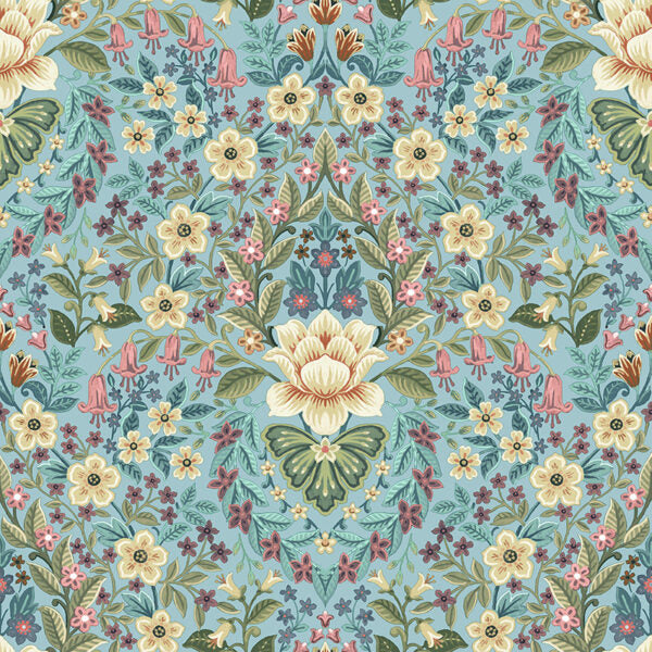 Tapete „Blume Türkis“, nach Meter oder Rolle