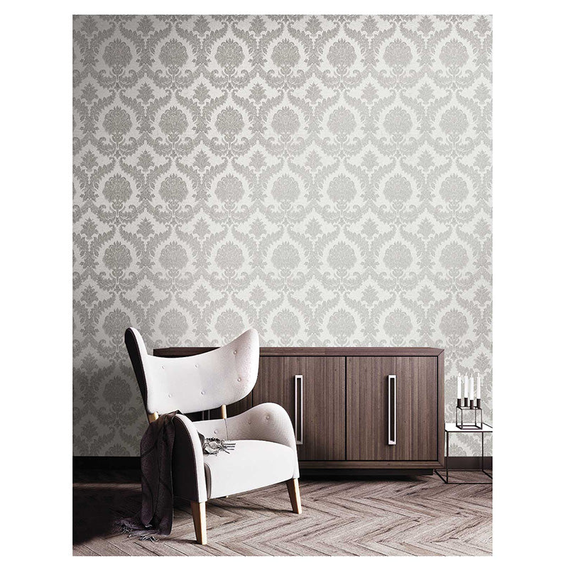 Tapete „Imperial – Silber“, nach Meter oder als Rolle