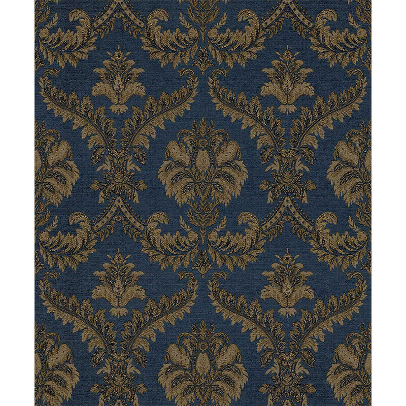 Carta da parati "Imperial - Blu e Oro", a metraggio o a rotolo