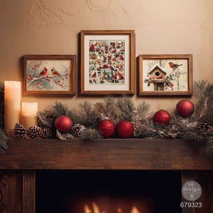 Decoupierpapier Faserpaket „Weihnachtliche Fracht“ – 3 Bögen A3