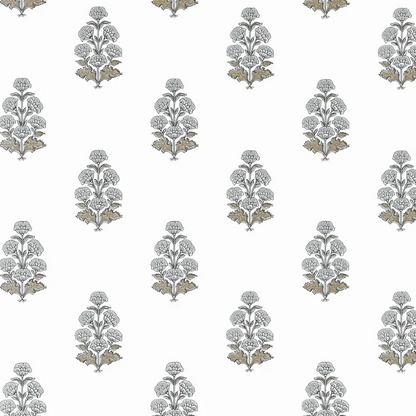 Carta da Parati “Audrey Bianco e Grigio” Boxwood | THIBAUT