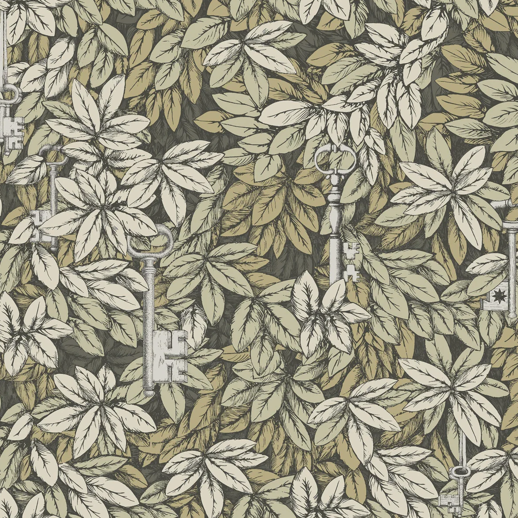 Carta da Parati "Chiavi segrete verdone" Fornasetti | COLE & SON