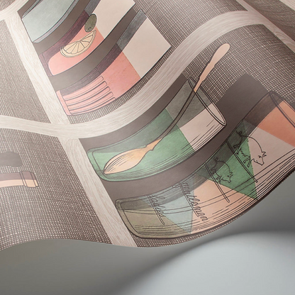 Carta da Parati "Cocktails pastello" Fornasetti | COLE & SON