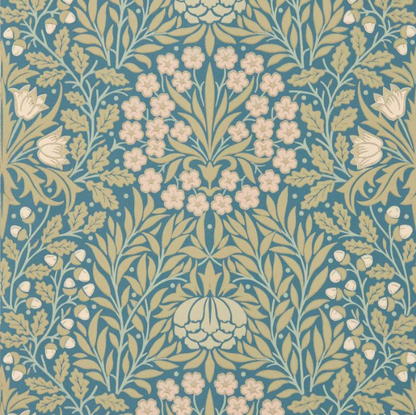 Carta da Parati "Daisy & Oak Blu" MORRIS & CO. | THE HUNTINGTON