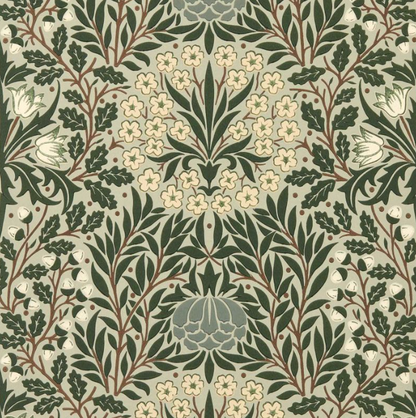 Papel pintado "YEW & ARIL SPEARMINT" Morris & Co. - Sanderson