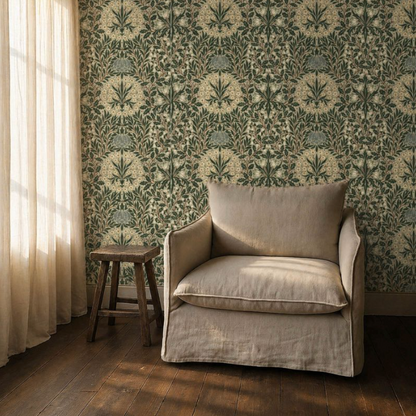 Papel pintado "YEW & ARIL SPEARMINT" Morris & Co. - Sanderson