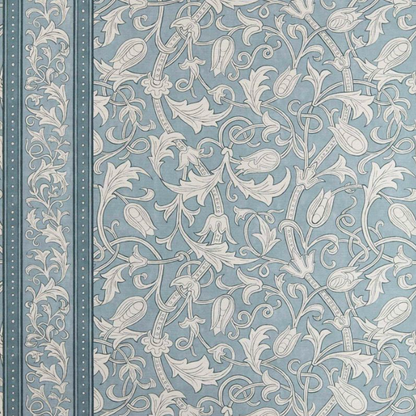 Carta da Parati "Etched Scrolling Tulip Azzurra" MORRIS & CO. | THE HUNTINGTON