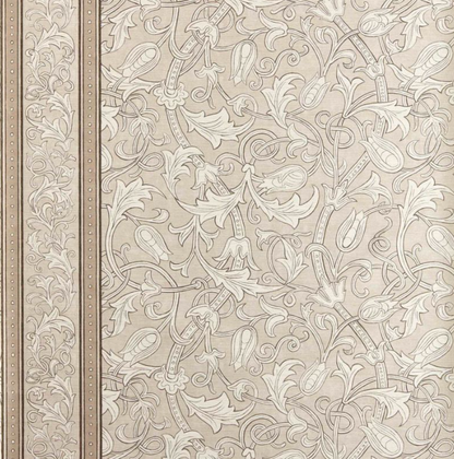 Carta da Parati "Etched Scrolling Tulip Grigia" MORRIS & CO. | THE HUNTINGTON