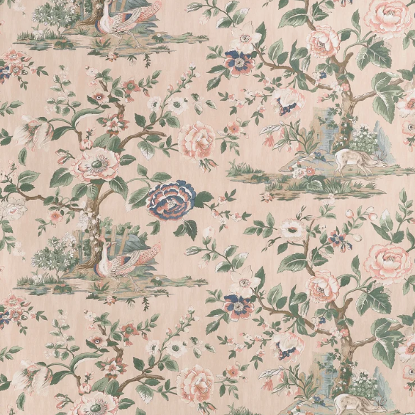 Carta da Parati “Forest Lodge Rosa” Boxwood | THIBAUT