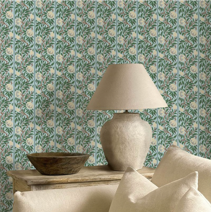 Carta da Parati "Peony Trellis Azzurro" MORRIS & CO. | THE HUNTINGTON