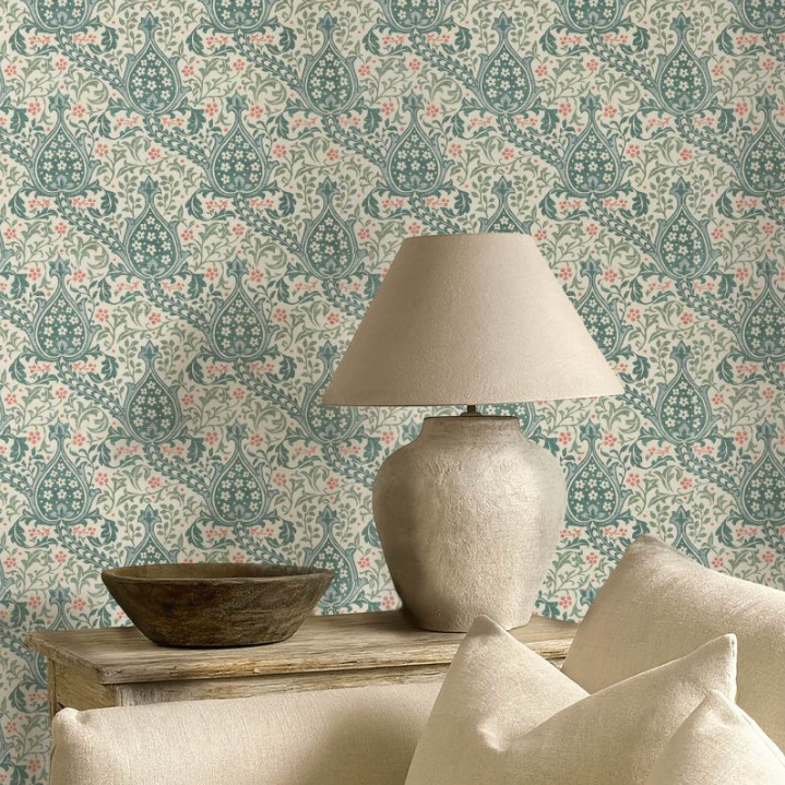 Papel pintado "YEW & ARIL SPEARMINT" Morris & Co. - Sanderson