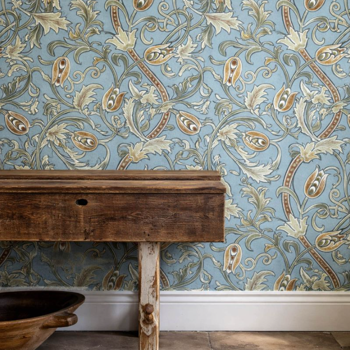 Papel pintado "YEW & ARIL SPEARMINT" Morris & Co. - Sanderson