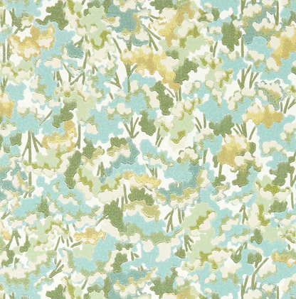 Papier peint « HERBE ADHÉSIVE AQUAMARINE » | HARLEQUIN