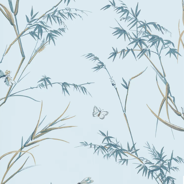 Papier peint « HERBE ADHÉSIVE AQUAMARINE » | HARLEQUIN