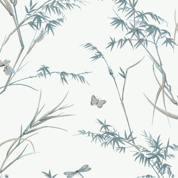 Papier peint « HERBE ADHÉSIVE AQUAMARINE » | HARLEQUIN