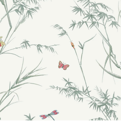 Papier peint « HERBE ADHÉSIVE AQUAMARINE » | HARLEQUIN