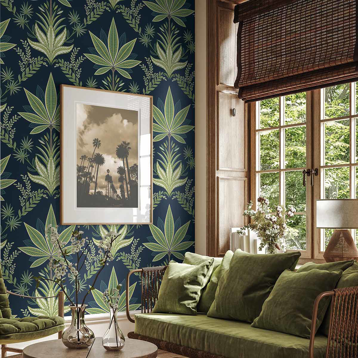 Carta da parati "Abbey Verde\Blu" - WALLQUEST | MULBERRY TREE