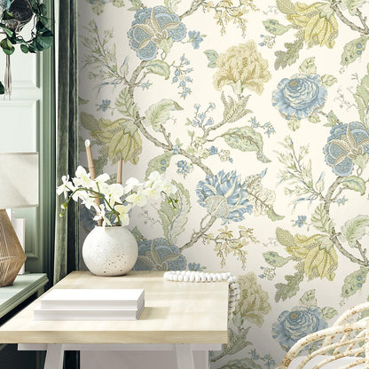 Carta da parati "Arles Beige/Azzurro" - Provence - WALLQUEST