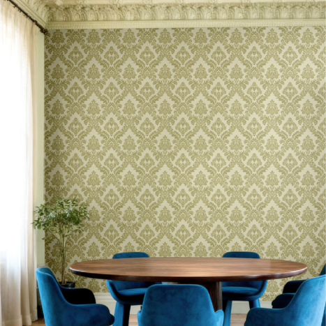 Papel pintado “Imperial – Verde Antiguo”, por metro o en rollo