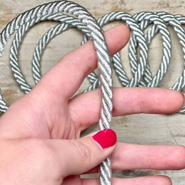 Cordone "Naturale Intreccio Argento" Passamaneria Italiana - 0,7 cm