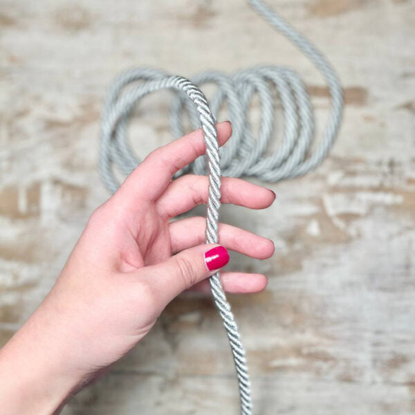 Cordone "Naturale Intreccio Argento" Passamaneria Italiana - 0,7 cm