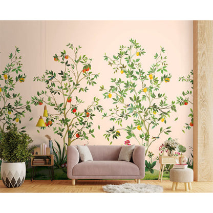 Carta da parati - "Citrus Grove Mural - Blush" | WALLQUEST - DAISY BENNETT