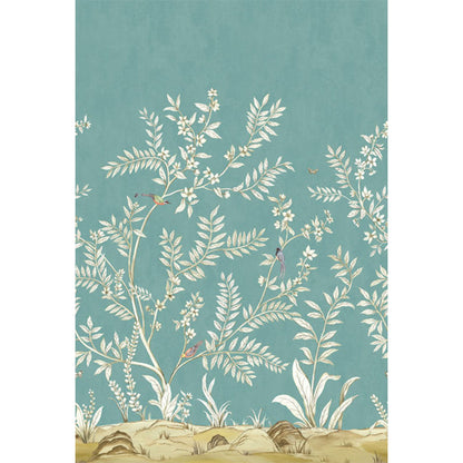 Carta da parati - "Vining Beauty Mural - Teal" | WALLQUEST - DAISY BENNETT