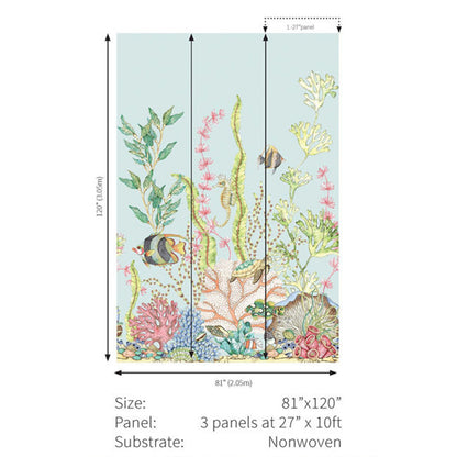 Carta da parati - "Nautical Mural - Island Blue" | WALLQUEST - DAISY BENNETT