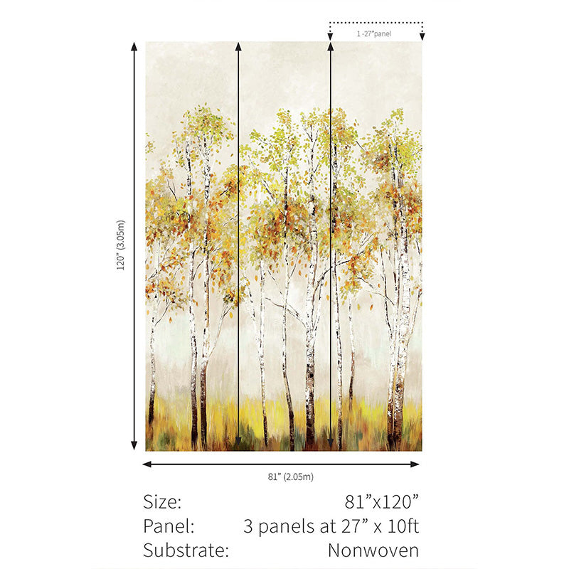 Carta da parati - "Aspen Tree Mural - Cappucinno" | WALLQUEST - DAISY BENNETT