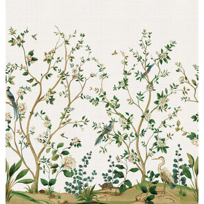 Carta da parati - "Heron Botanical Mural - Silver" | WALLQUEST - DAISY BENNETT