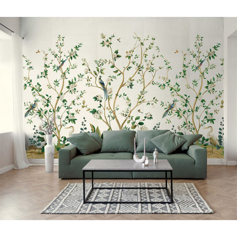 Carta da parati - "Heron Botanical Mural - Silver" | WALLQUEST - DAISY BENNETT
