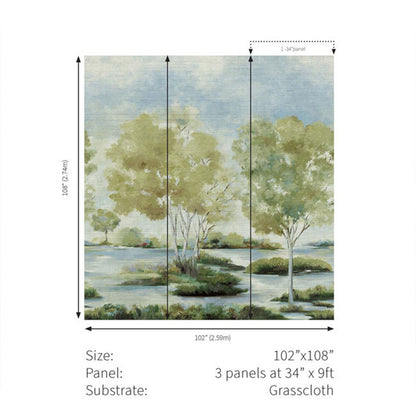Carta da parati - "Savannah Mural - Basil Cream" | WALLQUEST - DAISY BENNETT