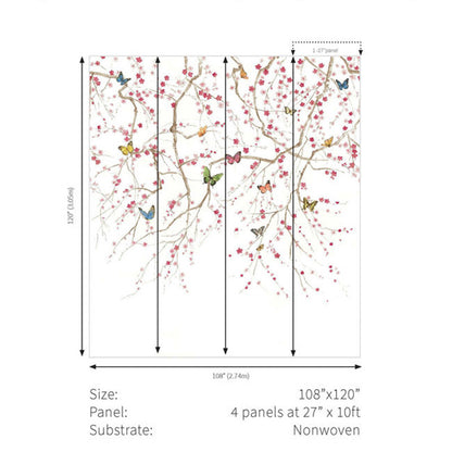 Carta da parati - "Butterfly Delight - White" | WALLQUEST - DAISY BENNETT