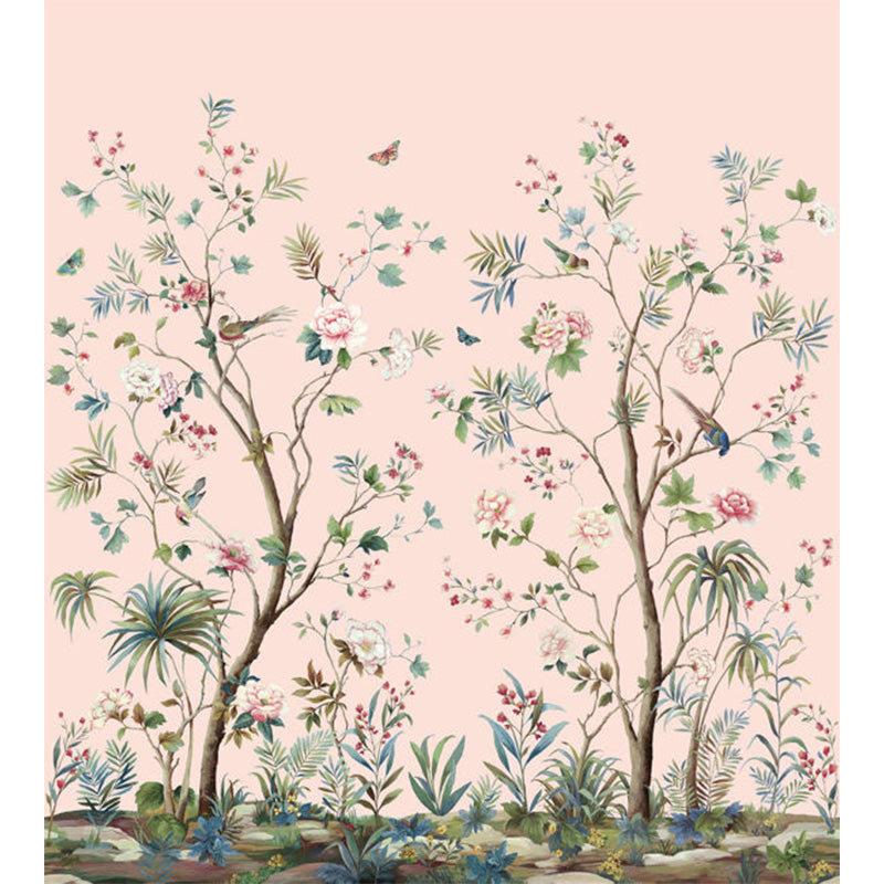 Carta da parati - "Charleston Gardens Mural - Blush" | WALLQUEST - DAISY BENNETT