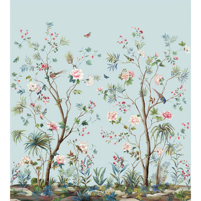 Carta da parati - "Charleston Gardens Mural - Sky Blue" | WALLQUEST - DAISY BENNETT
