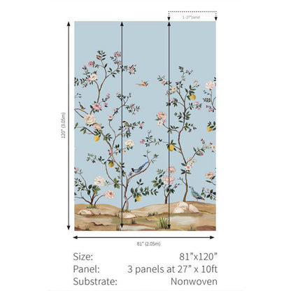 Carta da parati - "Blossom Mural - Sky Blue" | WALLQUEST - DAISY BENNETT