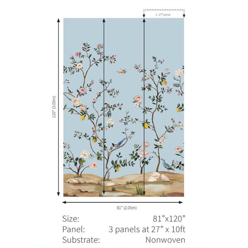 Carta da parati - "Blossom Mural - Sky Blue" | WALLQUEST - DAISY BENNETT