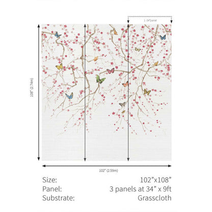 Carta da parati - "Butterfly Delight - Silver" | WALLQUEST - DAISY BENNETT