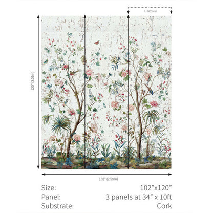 Carta da parati - "Charleston Garden Mural - Salt White" | WALLQUEST - DAISY BENNETT
