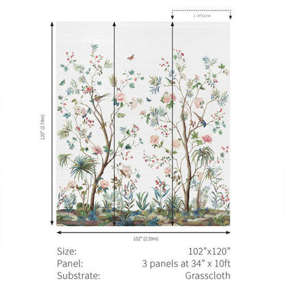 Carta da parati - "Charleston Garden Mural - Silver" | WALLQUEST - DAISY BENNETT