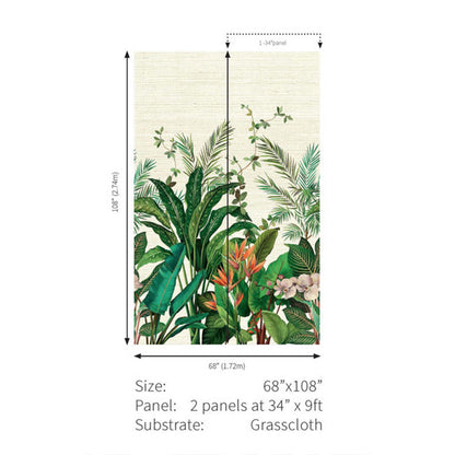 Carta da parati - "Bird of Paradise Mural - Natural" | WALLQUEST - DAISY BENNETT