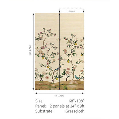 Carta da parati - "Blossom Mural - Gold Metallic" | WALLQUEST - DAISY BENNETT