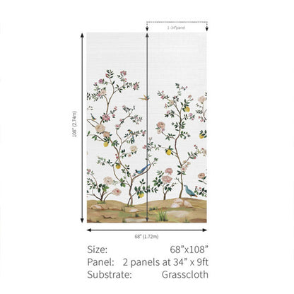 Carta da parati - "Blossom Mural - Silver" | WALLQUEST - DAISY BENNETT