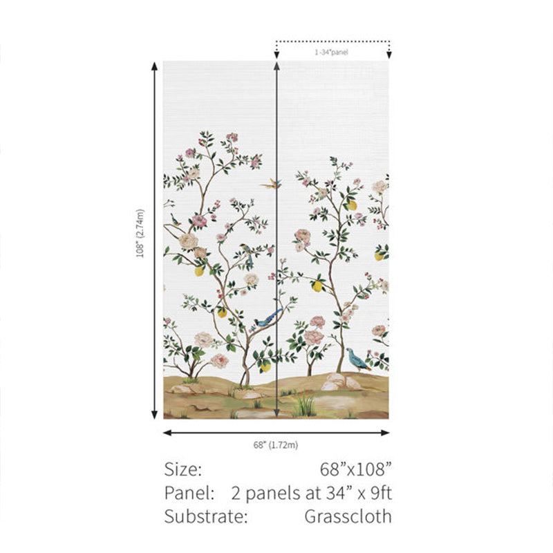 Carta da parati - "Blossom Mural - Silver" | WALLQUEST - DAISY BENNETT