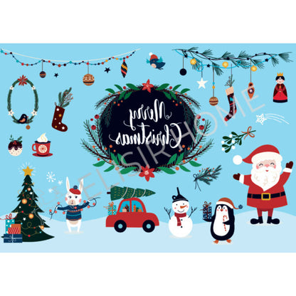 Stampa Trasferibile "NATALE, DECORAZIONI DI NATALE" 28x40 cm