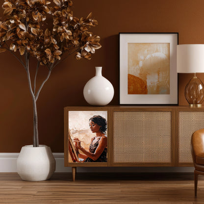 Dècoupage Vintage Quadro – Donna che dipinge