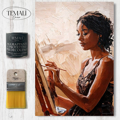 Dècoupage Vintage Quadro – Donna che dipinge