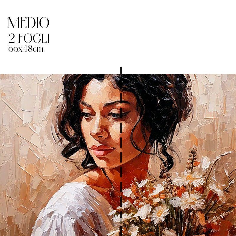 Dècoupage Vintage Quadro – Donna con margherite 2