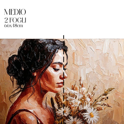 Dècoupage Vintage Quadro – Donna con margherite