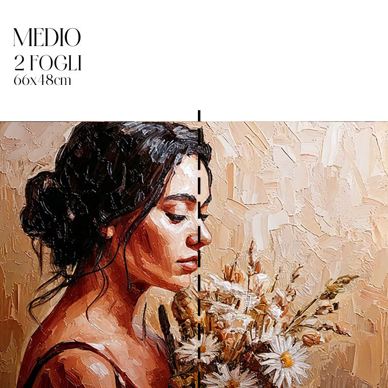 Dècoupage Vintage Quadro – Donna con margherite